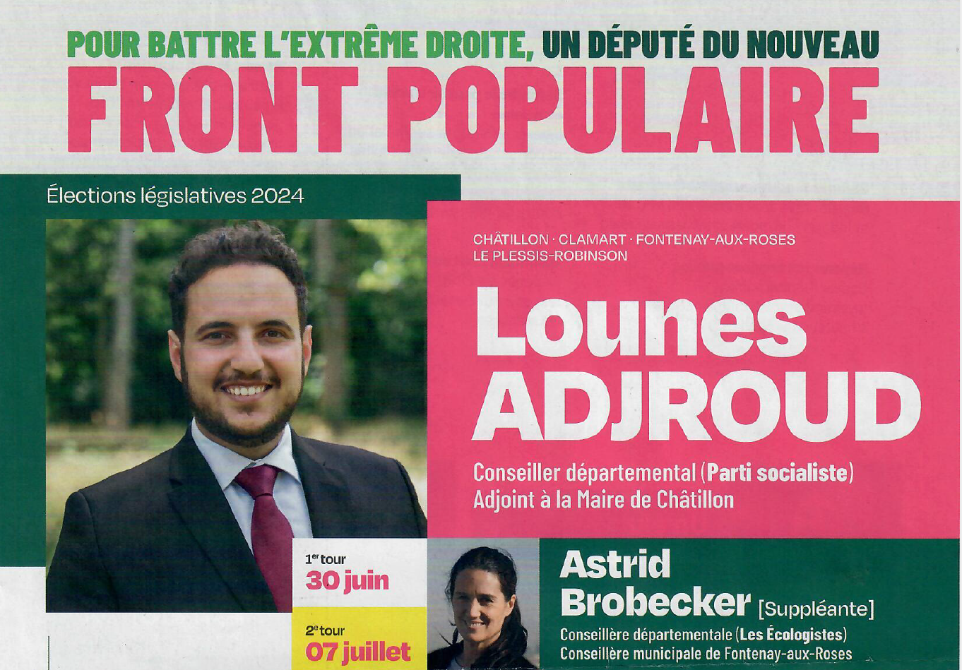 Lounes Adjroud, Le candidat du Nouveau Front Populaire, pour les élections législatives